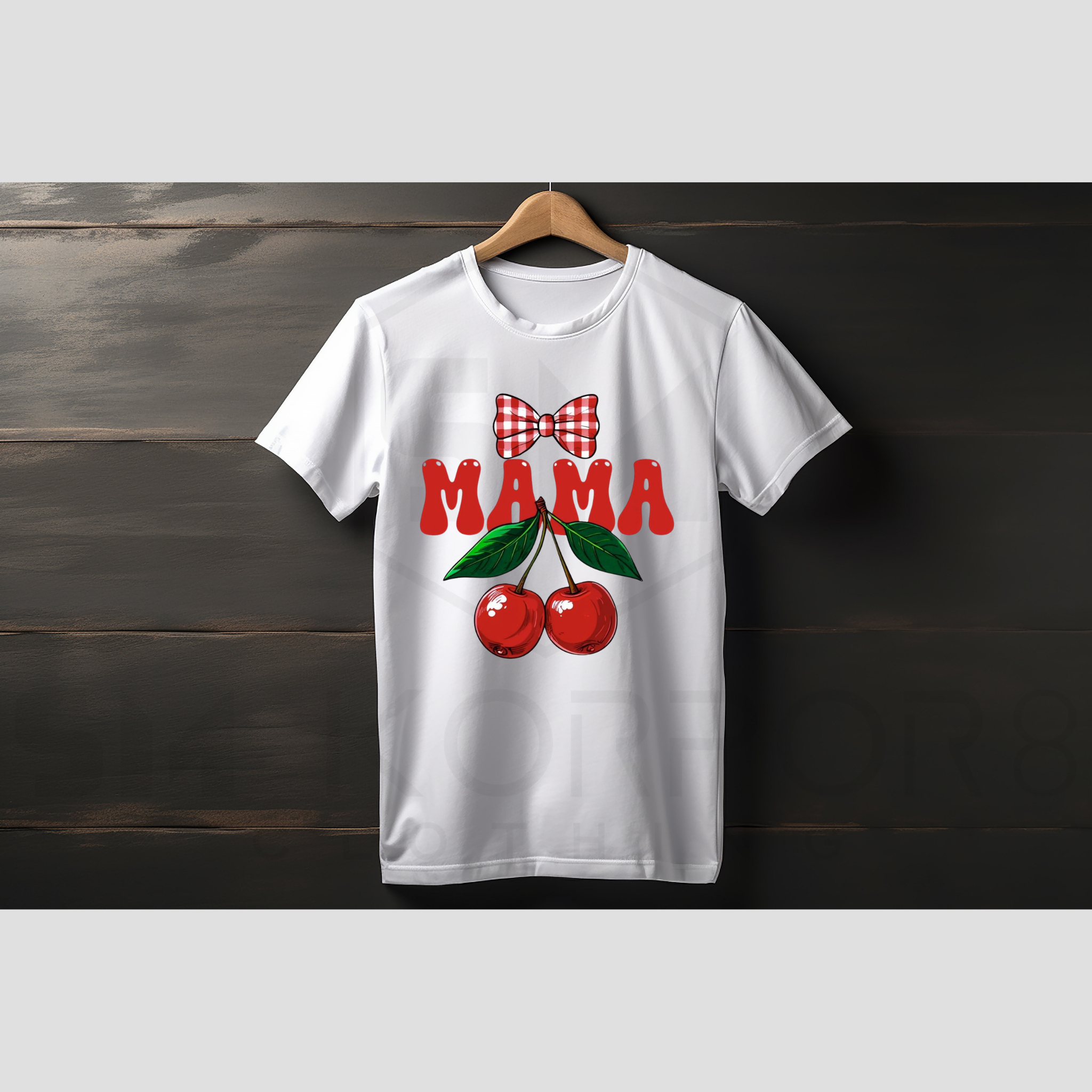 Ladies White T-Shirt - Red Cherry design