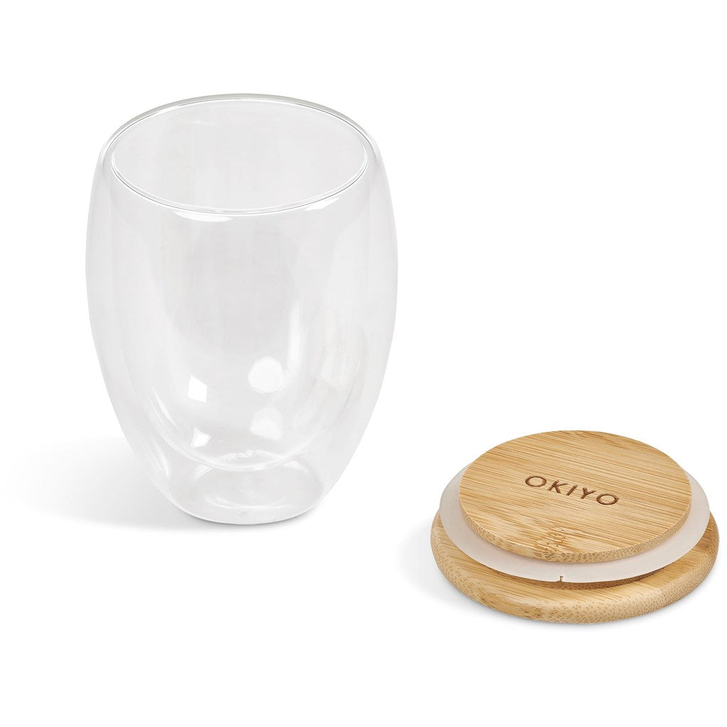Moco Glass & Bamboo Double-Wall Cup - 350ml - Unbranded