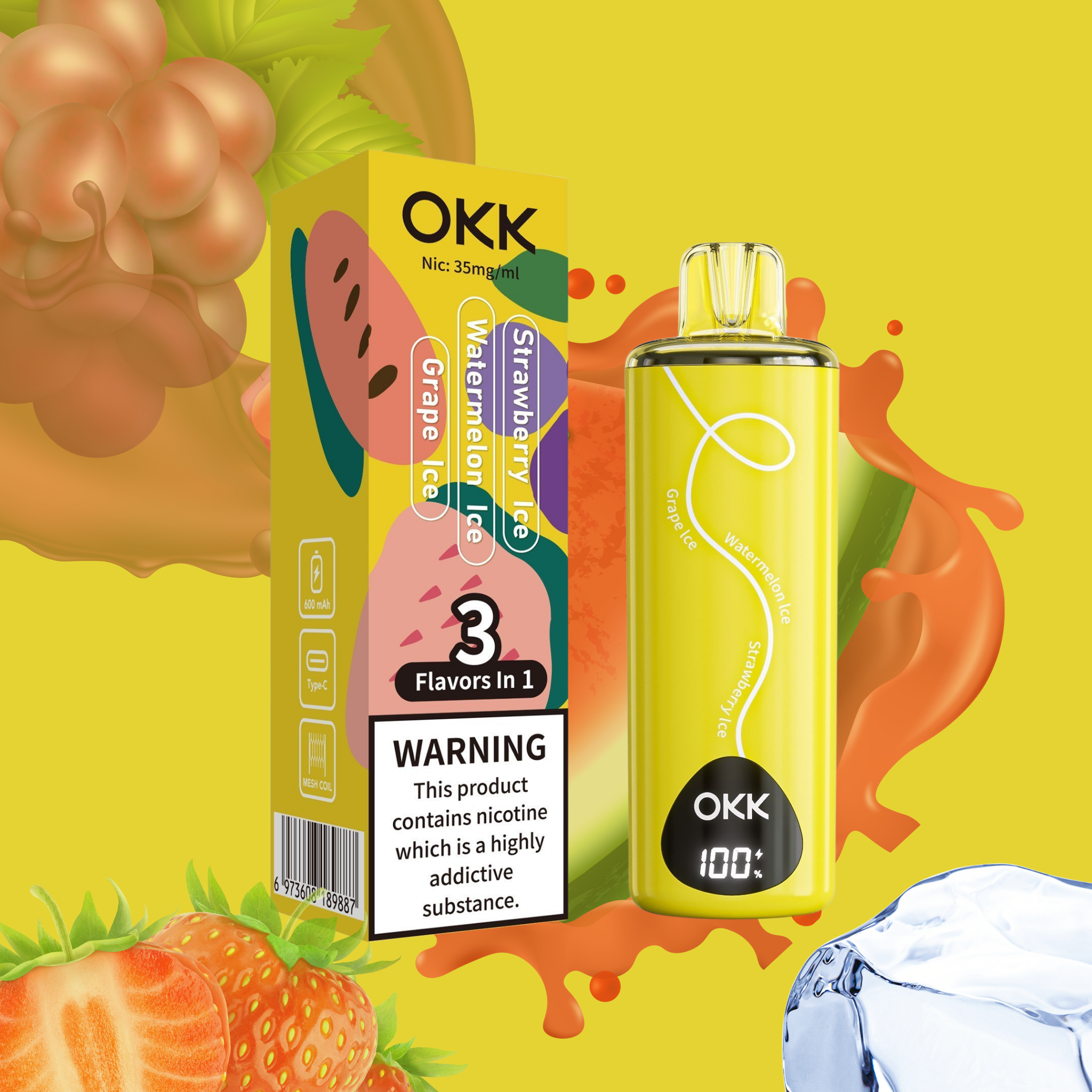 OKK 20K – Strawberry Watermelon Grape Ice